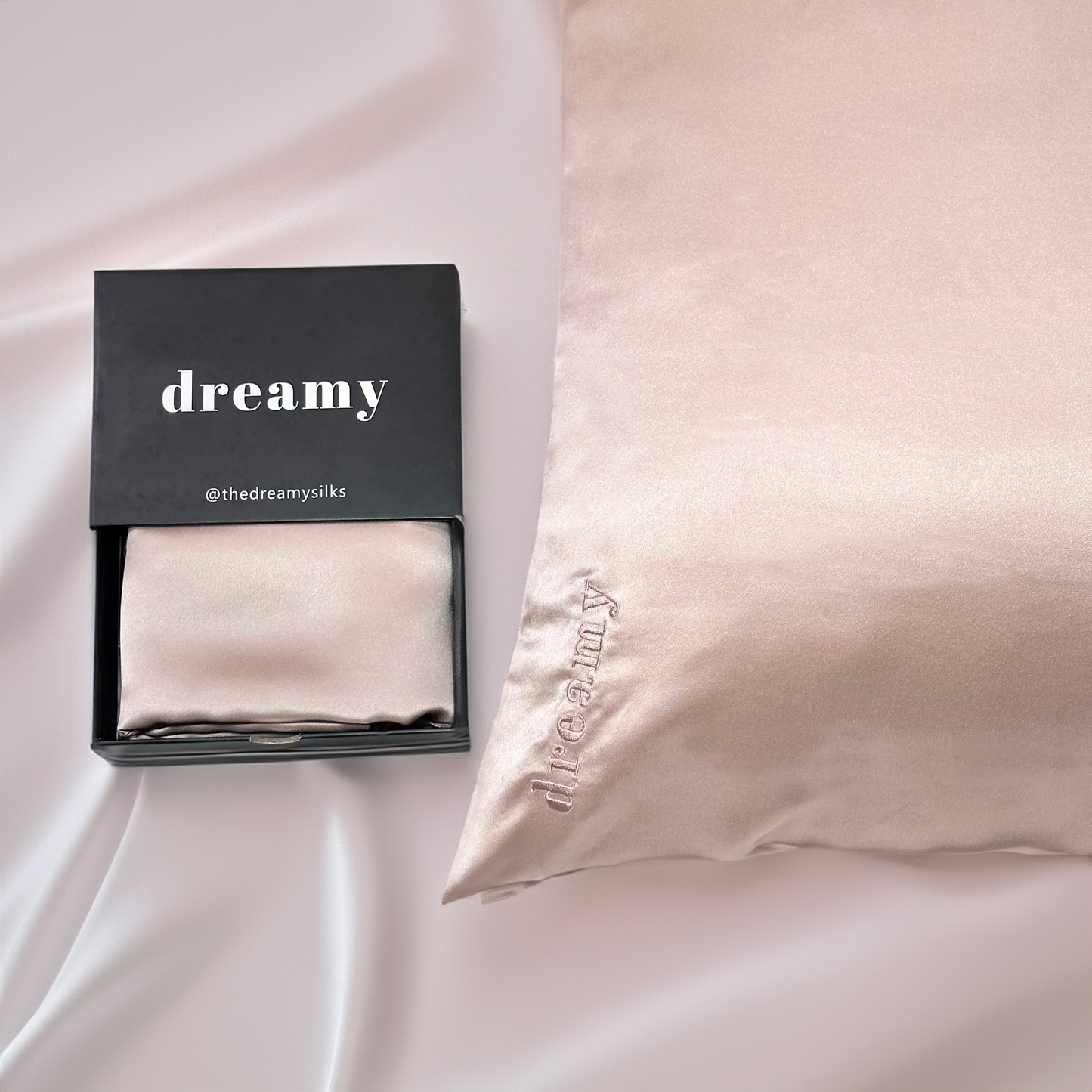 100% Pure 22 Momme Mulberry Silk- The Dreamy Silks Dusty Pink Pillowcase